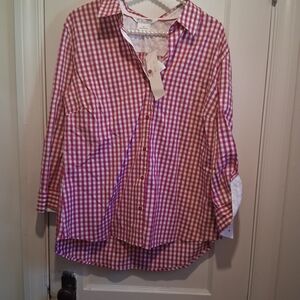 Red Checkered Women's Blouse